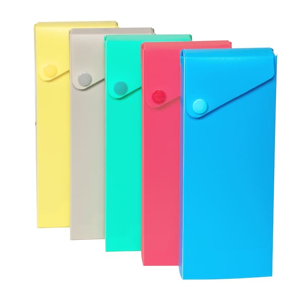 C-Line Products 1-1/4" x 3" Assorted Slider Pencil Case, 24EA/DS 05600-DS - main